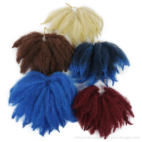 wholesale new fashion 8 inch high quality fiber marley hair afro kinky twist braiding synthetic crochet marley hair